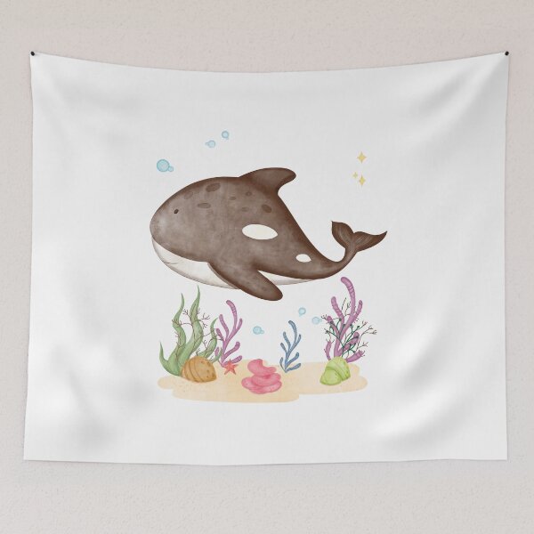 Item preview, Cute Orca Watercolor Illustration | Kawaii Killer Whale Ocean Animal Art designed and sold by Andreia Magic Kids.