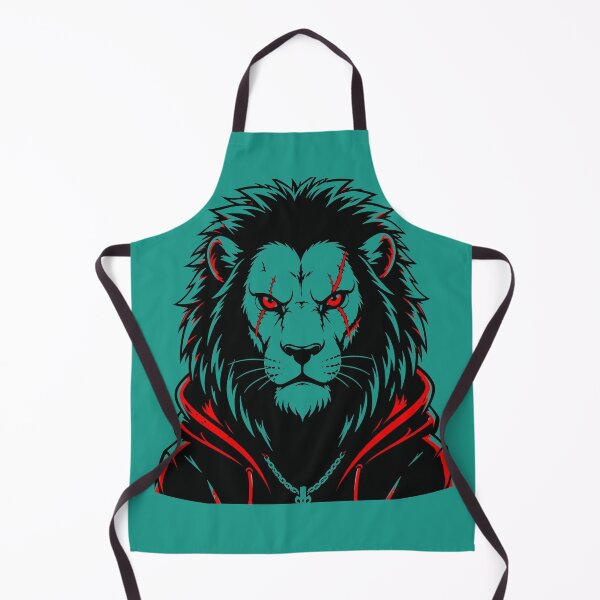 Item preview, Lion Gangster Dark – Mascot Streetwear Hoodie with Black and Red Chain designed and sold by RAYBIL.