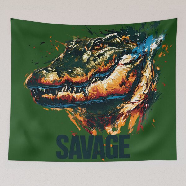 Item preview, SAVAGE Alligator - Bold Expressionist Crocodile Splatter Art designed and sold by Structure-Blue.