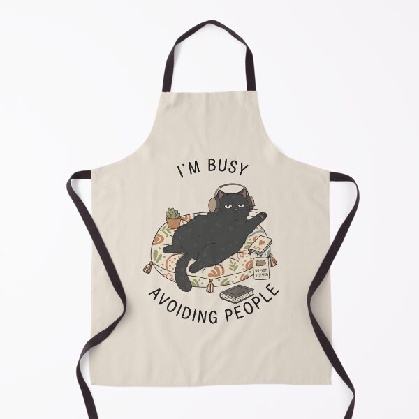 Item preview, "I'm Busy Avoiding People" Funny Introvert Black Cat Meme designed and sold by Cipher & Soul.