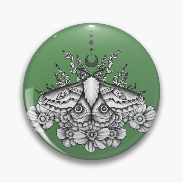 Item preview, Moth with Flowers and Moon designed and sold by StudioSerpuntine.