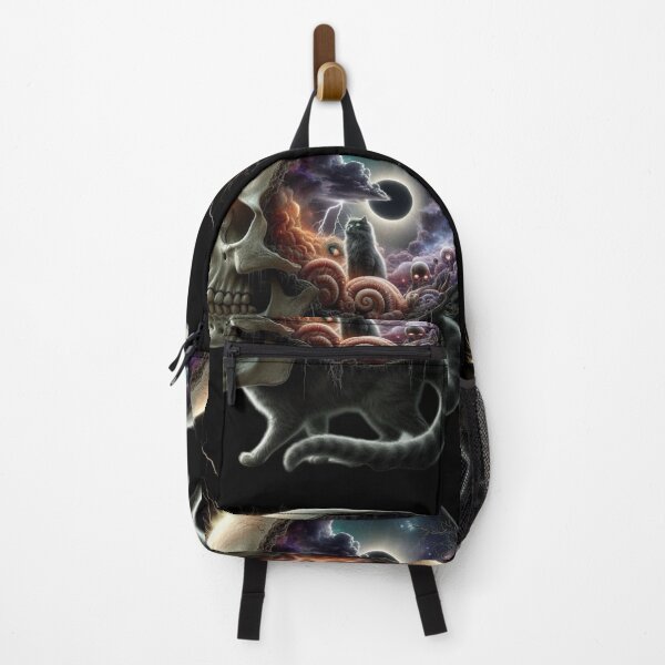 Item preview, Shadow of the Eclipse – Gothic Skull Head Cat Portrait designed and sold by LujziWorld.