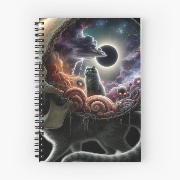 Item preview, Shadow of the Eclipse – Gothic Skull Head Cat Portrait designed and sold by LujziWorld.