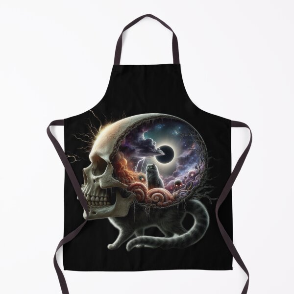 Item preview, Shadow of the Eclipse – Gothic Skull Head Cat Portrait designed and sold by LujziWorld.