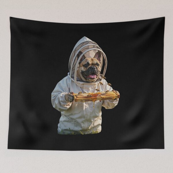 Item preview, French Bulldog Beekeeper Holding Honeycomb Cute Dog Design designed and sold by arabiw.