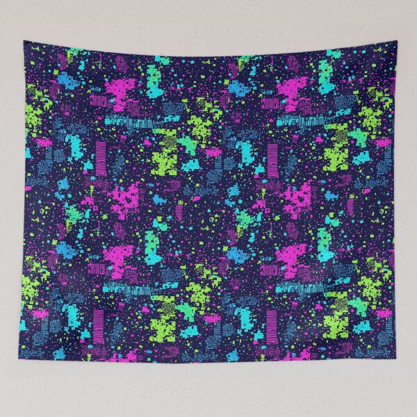 Item preview, Adversarial Data Stream - Neon Cyberpunk Pattern designed and sold by thepixelcloset.