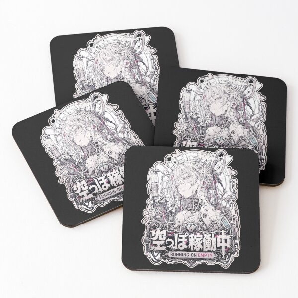 Item preview, Running on Empty Japanese Kanji Cyberpunk Art (空っぽ稼働中) - Low Energy Cyborg Design designed and sold by Japan-kanji-ya.