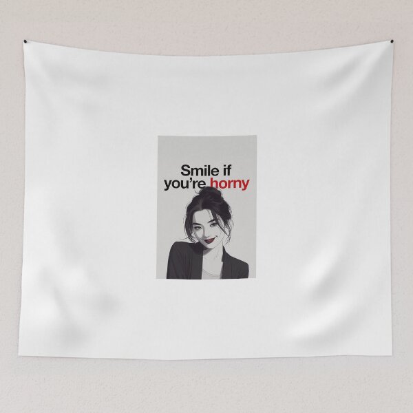 Item preview, Smile If You're Horny | Cheeky Funny Shirt designed and sold by FatCatStudios.