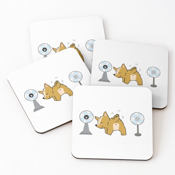 Item preview, Cute Corgi Dog Chilling In Front Of Fans Illustration designed and sold by TinyPawDesigns.