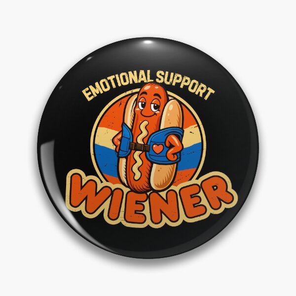 Item preview, Emotional Support Wiener | Funny Hot Dog Pun | Retro Vintage Food Humor designed and sold by KennyBartender.