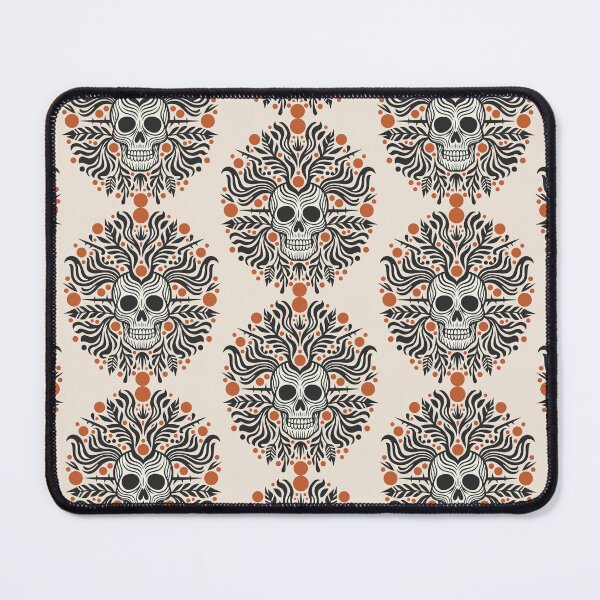 Item preview, Dark Boho Floral Skull Scandi Folk Art Mandala designed and sold by Cipher & Soul.