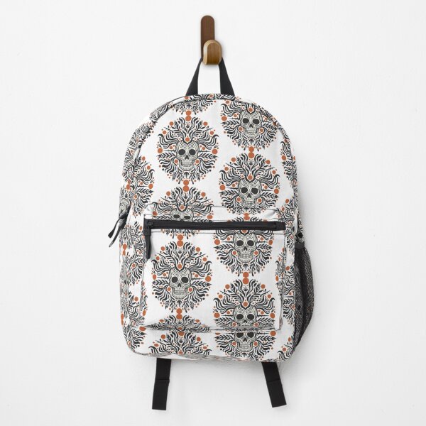 Item preview, Dark Boho Floral Skull Scandi Folk Art Mandala designed and sold by Cipher & Soul.