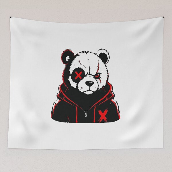 Item preview, Panda Dark Rebelle – Streetwear Mascot Hoodie Red Cross designed and sold by RAYBIL.
