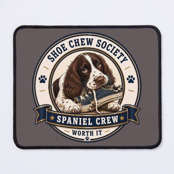 Item preview, Shoe Chew Society - Spaniel Crew - Worth It/ Funny Spaniel Dog Badge Logo designed and sold by Halejo68.