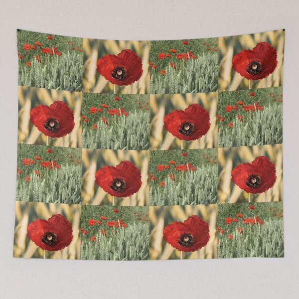 Item preview, Summer Poppy and Wheat Field Botanical Pattern designed and sold by JurateArt-DK.