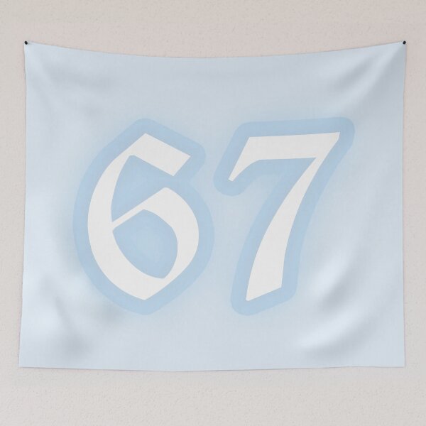 Item preview, Pastel "67" Gothic Old English Text | Cute Blue Y2K Gothic Typography designed and sold by KawaiiTexts.