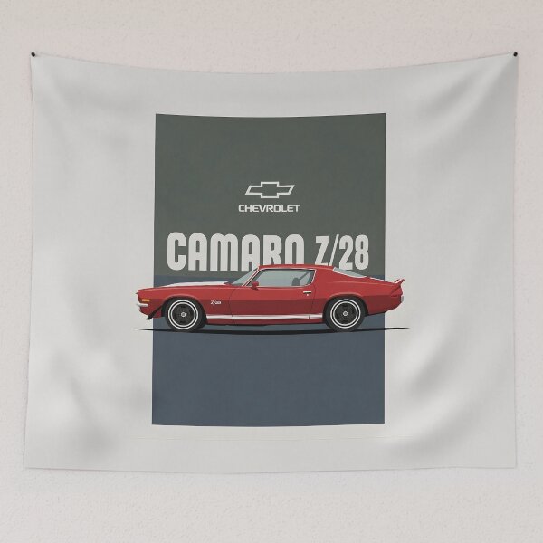 Item preview, Chevrolet Camaro Z/28 Ilustración Clásica de Muscle Car Americano designed and sold by Motorline44.