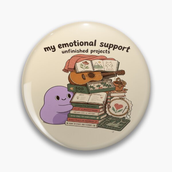 Item preview, Emotional Support Unfinished Illustration Projects ADHD Humor t-shirt designed and sold by Mosidrip.