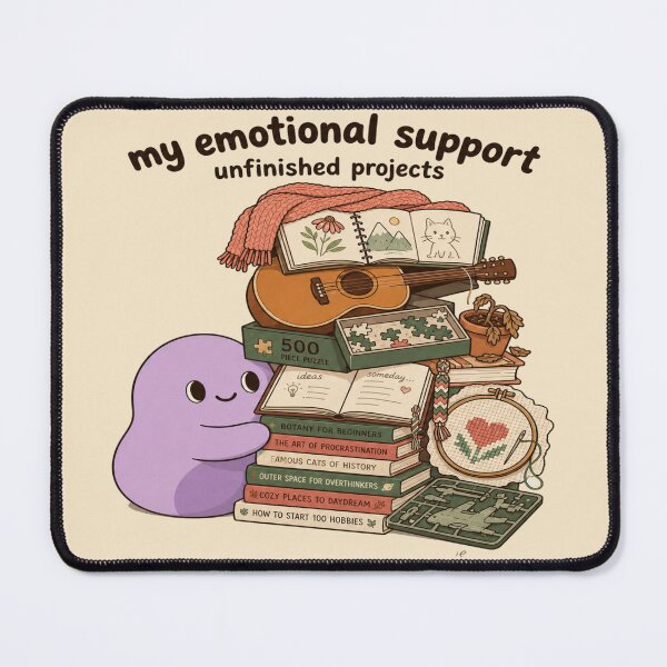 Item preview, Emotional Support Unfinished Illustration Projects ADHD Humor t-shirt designed and sold by MOSIDRIP™.
