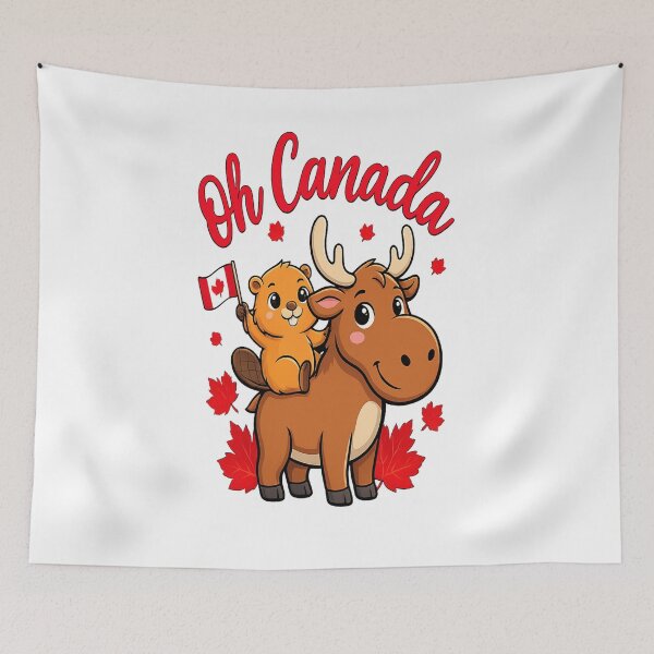 Item preview, Oh Canada Cute Beaver & Moose | Happy Canada Day designed and sold by InspiredCreatives.
