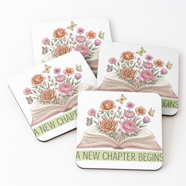 Item preview, A New Chapter Begins – Floral Open Book Illustration designed and sold by UUniqueIImprint.