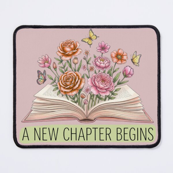 Item preview, A New Chapter Begins – Floral Open Book Illustration designed and sold by UUniqueIImprint.