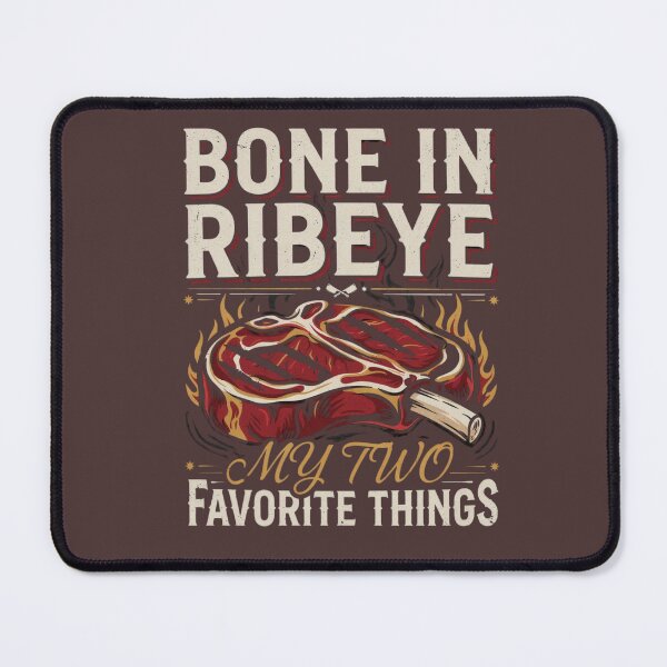 Item preview, Bone In Ribeye My Two Favorite Things Funny BBQ Steak Typography Design designed and sold by arabiw.