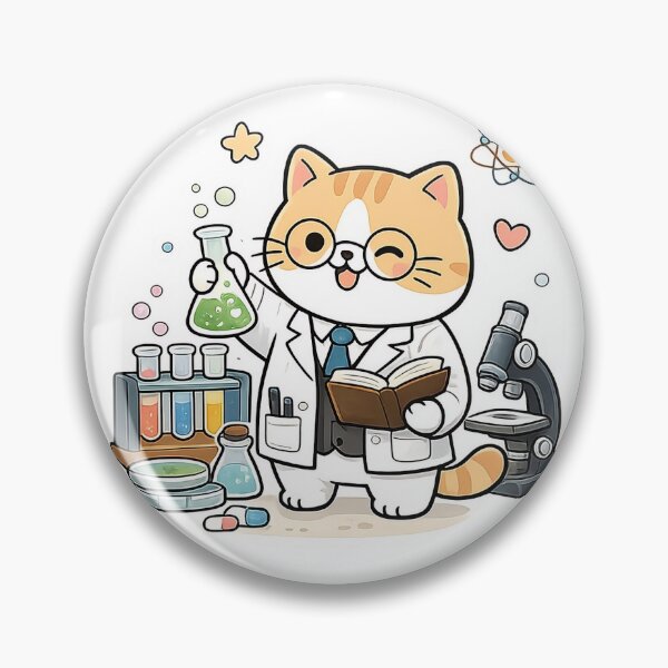 Item preview, Cute Scientist Cat Kawaii Chemistry Laboratory Ginger Kitty Nerd Illustration designed and sold by NoopnyangStudio.