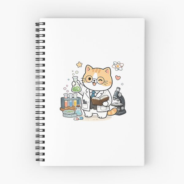 Item preview, Cute Scientist Cat Kawaii Chemistry Laboratory Ginger Kitty Nerd Illustration designed and sold by NoopnyangStudio.