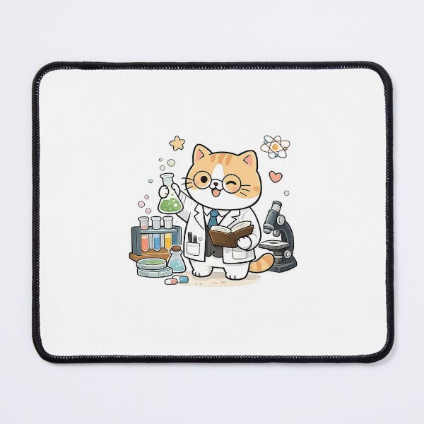 Item preview, Cute Scientist Cat Kawaii Chemistry Laboratory Ginger Kitty Nerd Illustration designed and sold by NoopnyangStudio.