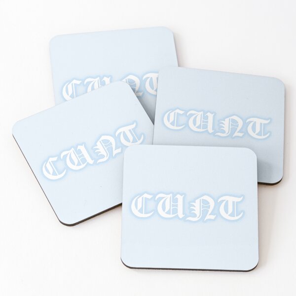 Item preview, Pastel "Cunt" Gothic Old English Text | Cute Blue Y2K Gothic Typography designed and sold by KawaiiTexts.