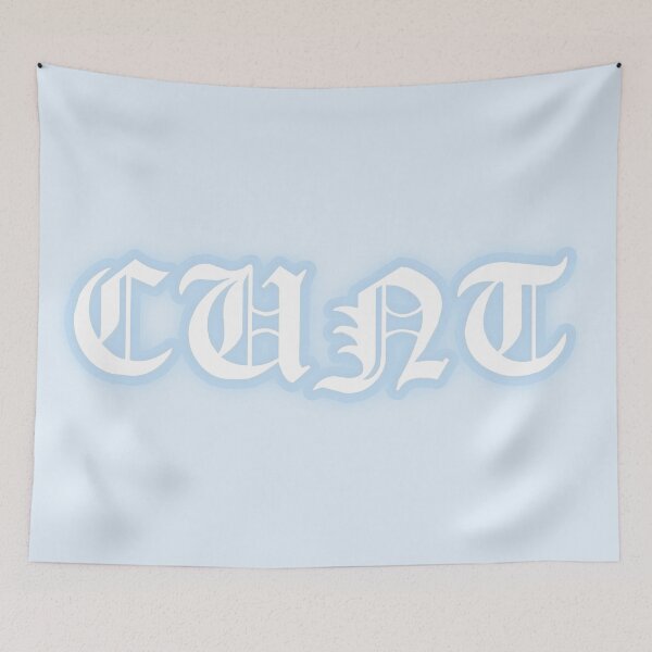 Item preview, Pastel "Cunt" Gothic Old English Text | Cute Blue Y2K Gothic Typography designed and sold by KawaiiTexts.
