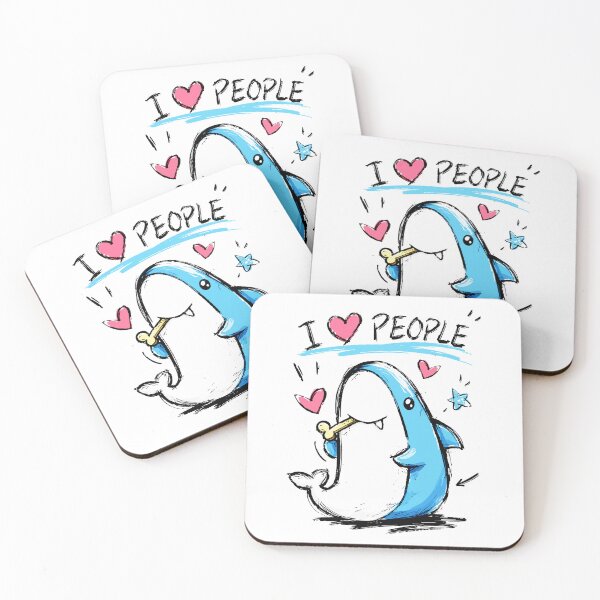 Item preview, Shark Loves People Funny Doodle Cartoon designed and sold by RamyGallery.