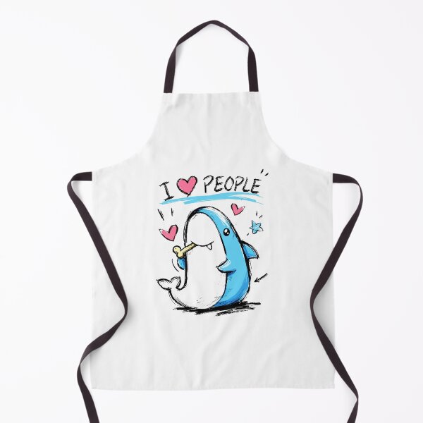 Item preview, Shark Loves People Funny Doodle Cartoon designed and sold by RamyGallery.