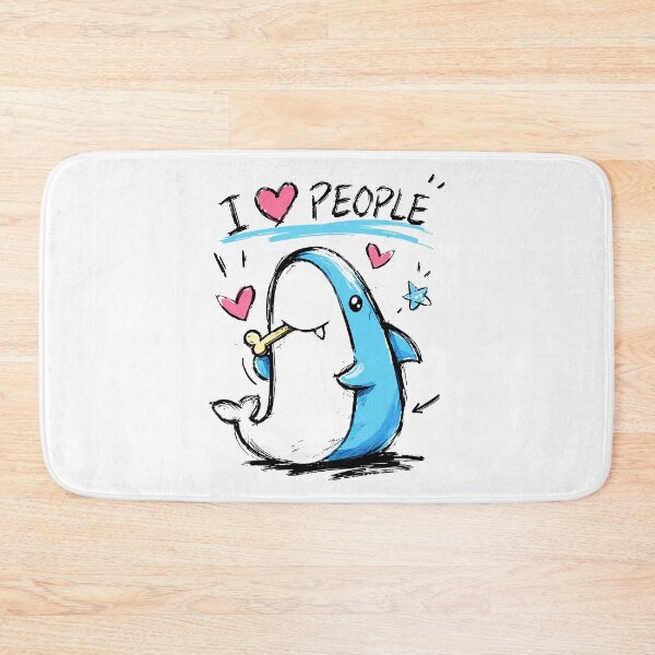 Item preview, Shark Loves People Funny Doodle Cartoon designed and sold by RamyGallery.