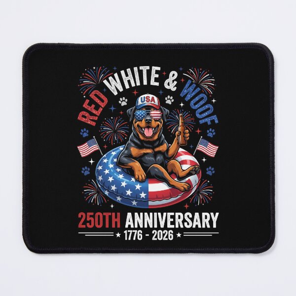 Item preview, Red White & Woof USA Rottweiler 250th Anniversary 1776 2026 American Patriot Dog designed and sold by SofenArt.