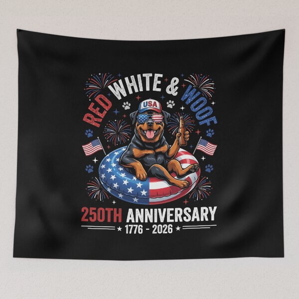 Item preview, Red White & Woof USA Rottweiler 250th Anniversary 1776 2026 American Patriot Dog designed and sold by SofenArt.