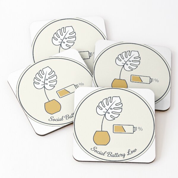 Item preview, "Social Battery Low" Funny Introvert Graphic - Relatable Mental Health Art - Low Energy Plant Design designed and sold by BestChoiceService.