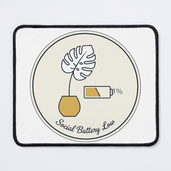 Item preview, "Social Battery Low" Funny Introvert Graphic - Relatable Mental Health Art - Low Energy Plant Design designed and sold by BestChoiceService.