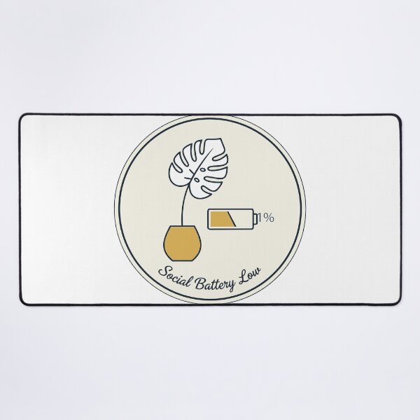 Item preview, "Social Battery Low" Funny Introvert Graphic - Relatable Mental Health Art - Low Energy Plant Design designed and sold by BestChoiceService.