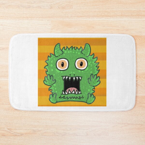 Item preview, Fluffy Green Monster Screaming Orange Stripes designed and sold by Out-Of-Gooos.