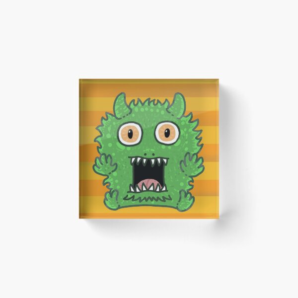 Item preview, Fluffy Green Monster Screaming Orange Stripes designed and sold by Out-Of-Gooos.