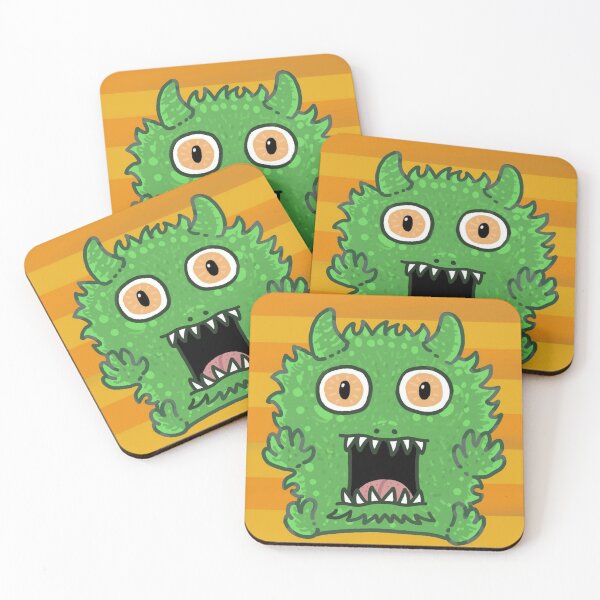 Item preview, Fluffy Green Monster Screaming Orange Stripes designed and sold by Out-Of-Gooos.