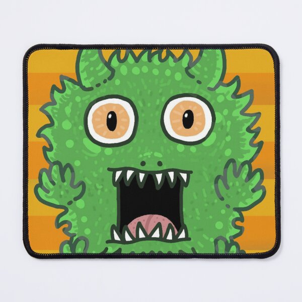 Item preview, Fluffy Green Monster Screaming Orange Stripes designed and sold by Out-Of-Gooos.