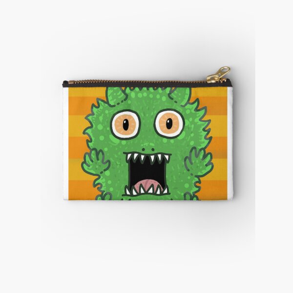 Item preview, Fluffy Green Monster Screaming Orange Stripes designed and sold by Out-Of-Gooos.