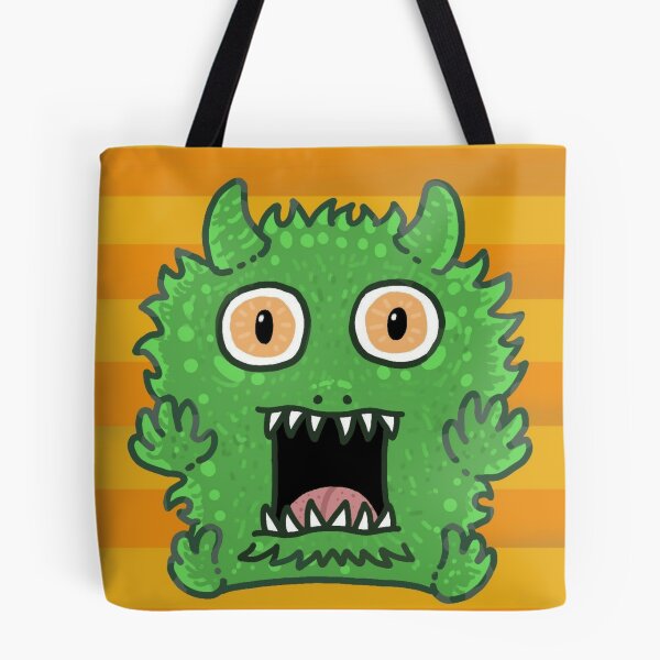 Item preview, Fluffy Green Monster Screaming Orange Stripes designed and sold by Out-Of-Gooos.