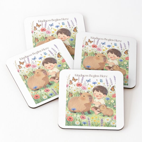 Item preview, Kindness Begins Here – Cute Capybara & Little Friend designed and sold by BCapybara.