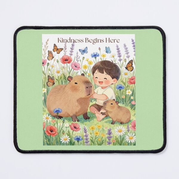 Item preview, Kindness Begins Here – Cute Capybara & Little Friend designed and sold by BCapybara.