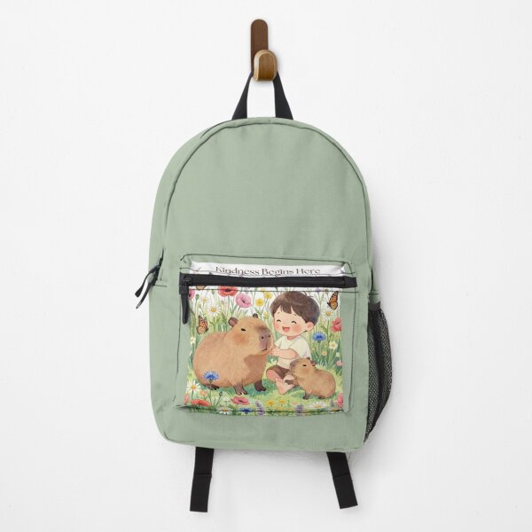 Item preview, Kindness Begins Here – Cute Capybara & Little Friend designed and sold by BCapybara.