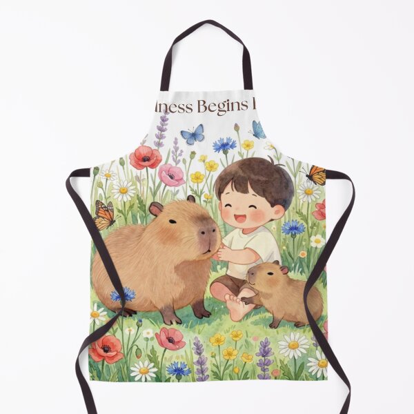Item preview, Kindness Begins Here – Cute Capybara & Little Friend designed and sold by BCapybara.
